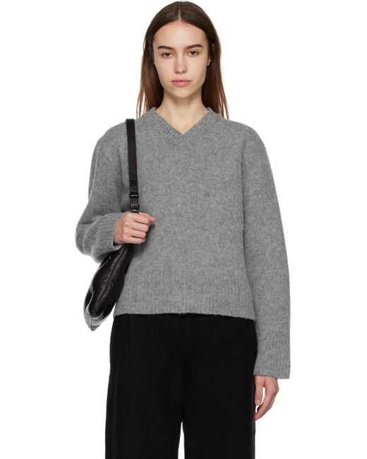 Maison Margiela Black Gray V-neck Sweater