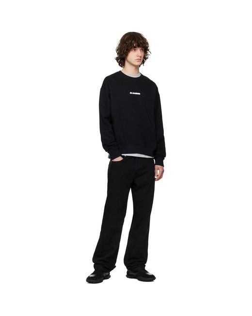 Jil Sander Black Logo Sweatshirt for men