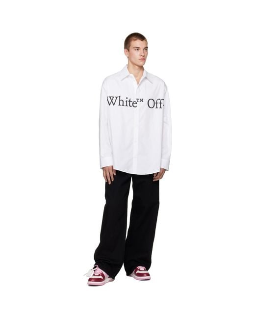 Off-White c/o Virgil Abloh White Bookish Scarf Poplin Overshirt for men