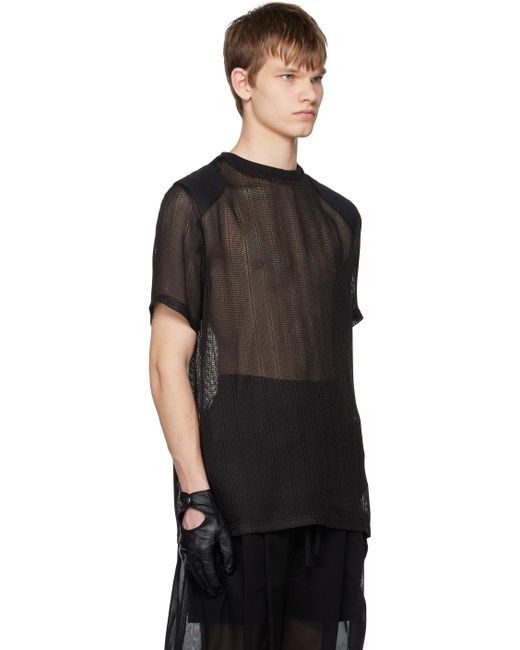 SOSHIOTSUKI Black Padded Shoulder T-shirt for men