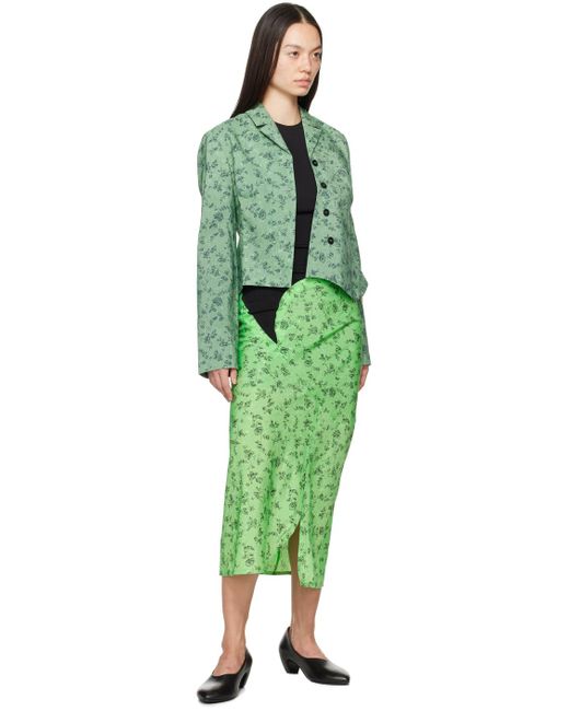 JKim Green Paneled Maxi Dress