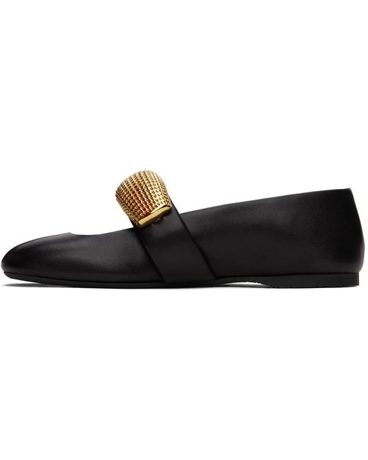 J.W. Anderson Black Bubble Bracelet Leather Ballerina Flats