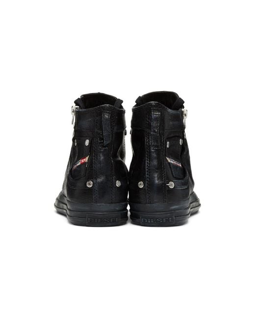DIESEL Black Expo-zip High-top Sneakers for Men | Lyst
