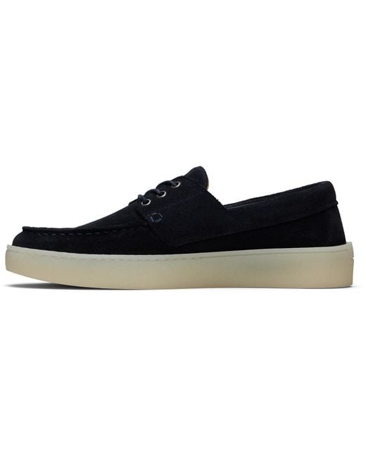 Boss Black Suede Boat Shoes for men
