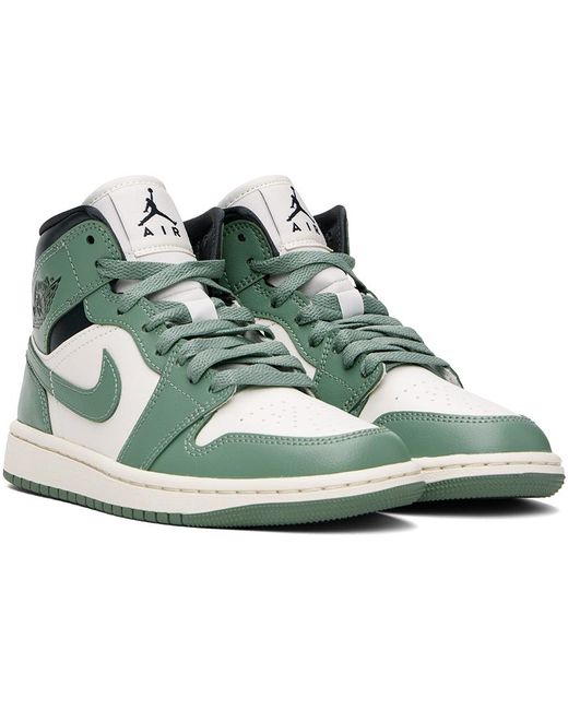 Baskets mi-montantes air jordan 1 vert et blanc Nike en coloris Green
