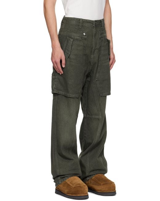 ANDERSSON BELL Multicolor Khaki Raptor Layered Wide-Leg Jeans for men