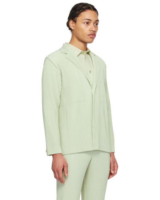 Veston ajusté plissé 1 vert Homme Plissé Issey Miyake pour homme en coloris Green
