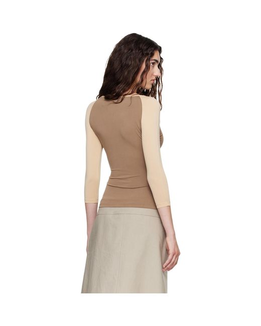 Belle Anna Brown Raglan Top