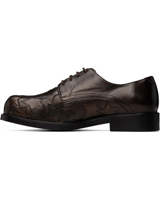STEFAN COOKE Brown Star Square Toe Derbys for men