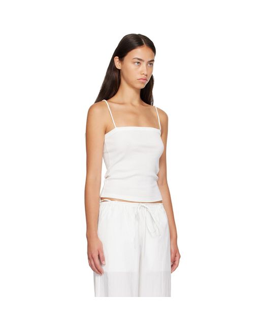 St. Agni White Organic Cotton Square Neck Camisole