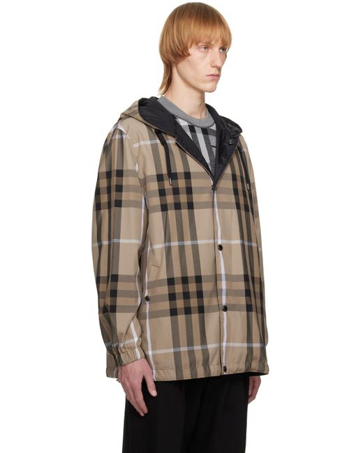 Burberry Multicolor Brown Reversible Check Jacket for men