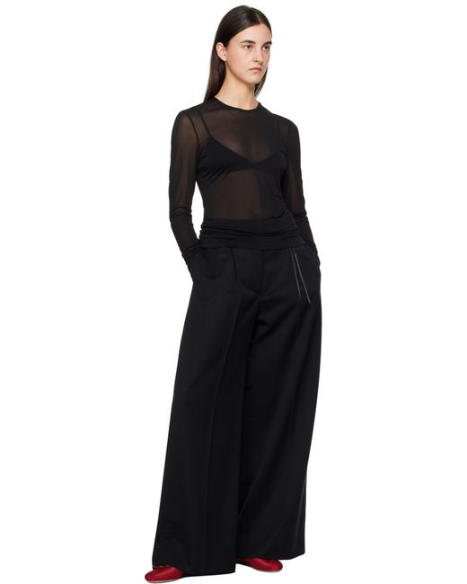 Simone Rocha Sheer Fitted Ballet Mesh T-Shirt in Black | Lyst UK
