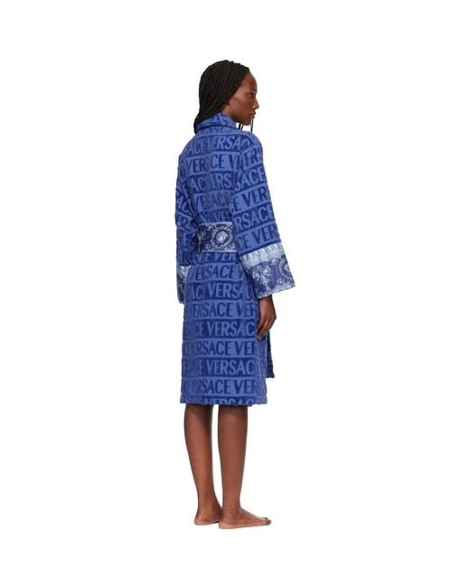 Versace Blue 'I Heart Baroque' Bathrobe