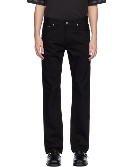 Nudie Jeans Black Slim Jim Jeans for men