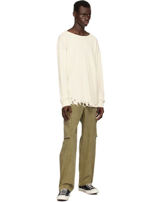 John Elliott Off- Folsom Thermal T-Shirt in Black for Men