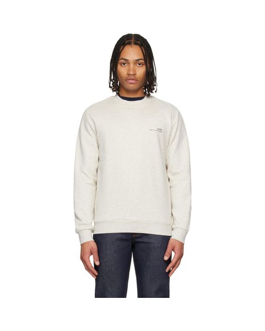 Pull Molletonné Gris À Logo Item A.P.C. pour homme en coloris Black