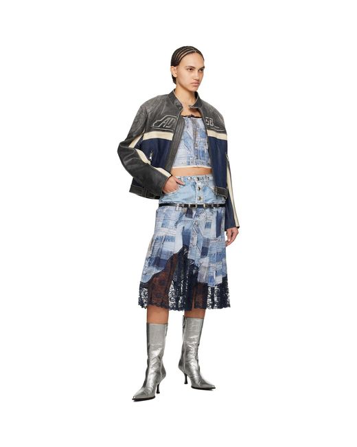ANDERSSON BELL Black Trompe L'Œil Denim Tank Top