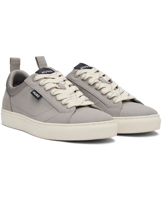 HUGO Black Faux Suede Sneakers for men