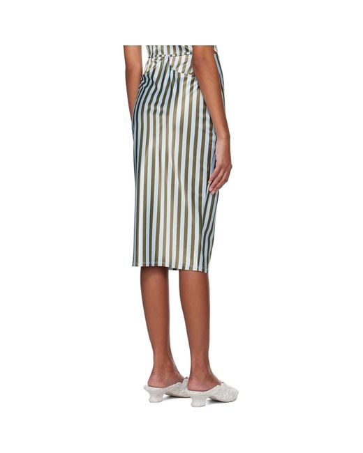 Miaou Black Ssense Work Capsule – Green & Blue Verona Midi Skirt