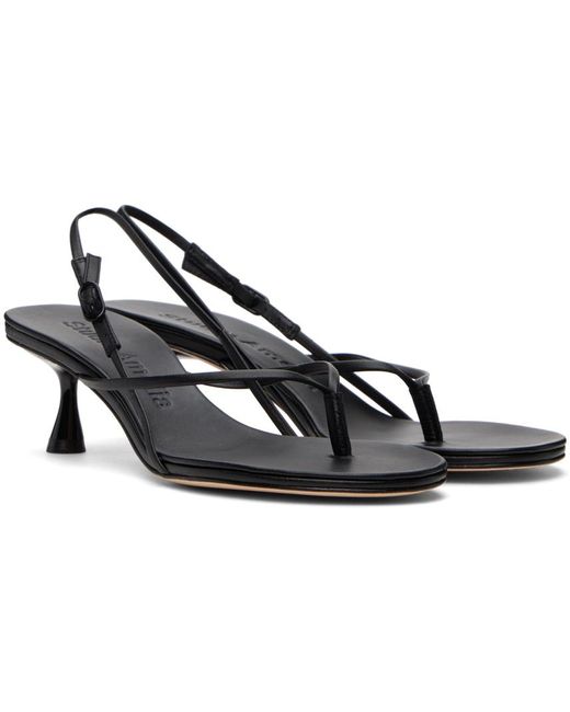 STUDIO AMELIA Black Wishbone 50 Heeled Sandals