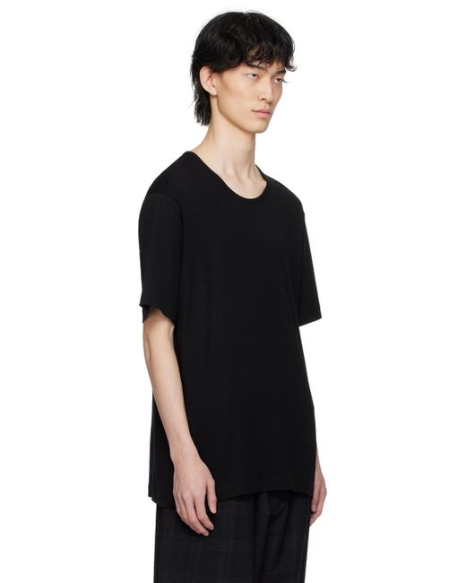 T-shirt noir en jersey côtelé Lemaire pour homme en coloris Black