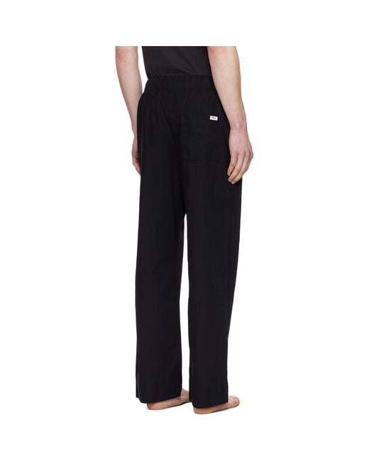 Tekla Black Poplin Pyjama Pants for men