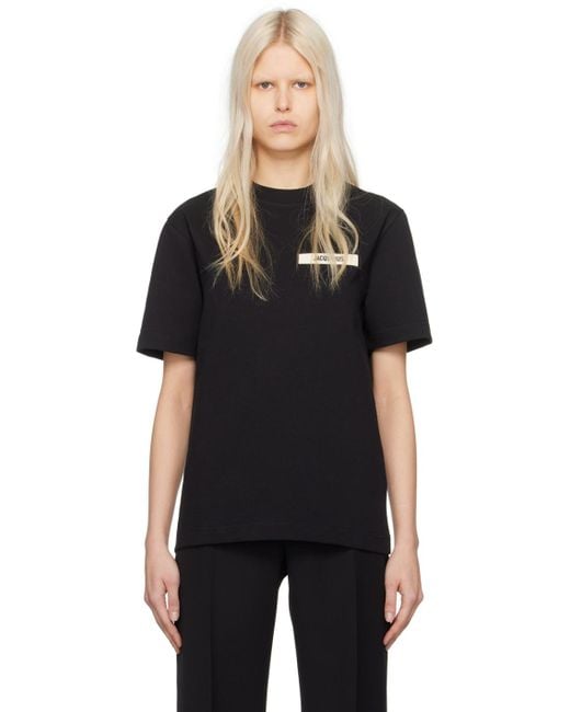 Jacquemus Les Classiquesコレクション Le T-shirt Gros Grain Tシャツ Black