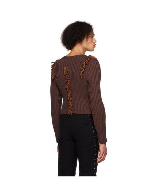 Eckhaus Latta Black Burgundy Rope Sweater for men