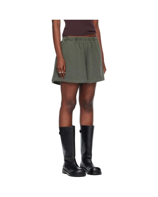 Our Legacy Black Khaki Gored Shorts