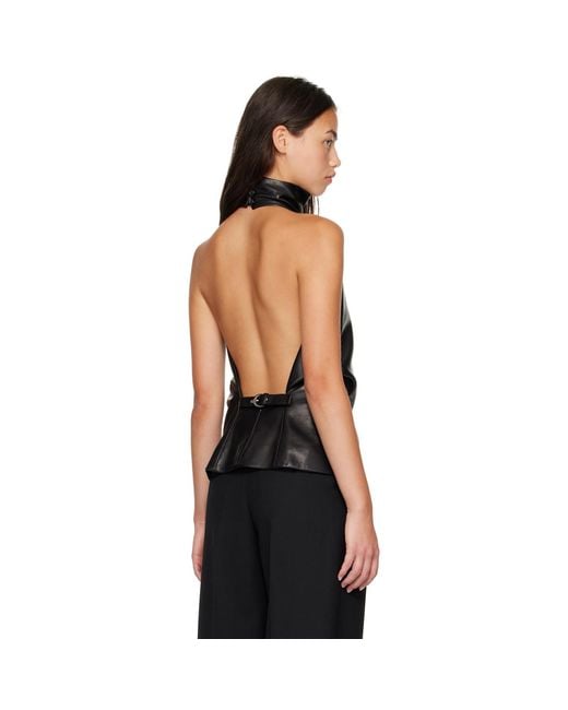 Khaite Black Rone Leather Top