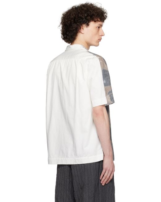 メンズ Dries Van Noten ブラウン＆ホワイト ハンドダイ フローラル シャツ Black