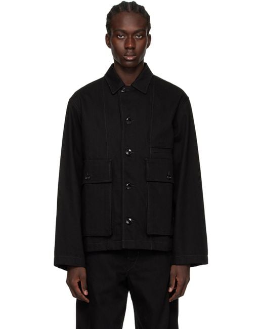 Lemaire Black Boxy Denim Jacket for men