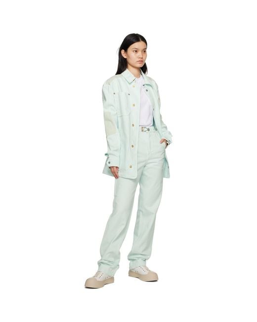 Objects IV Life White Zip Pocket Denim Shirt