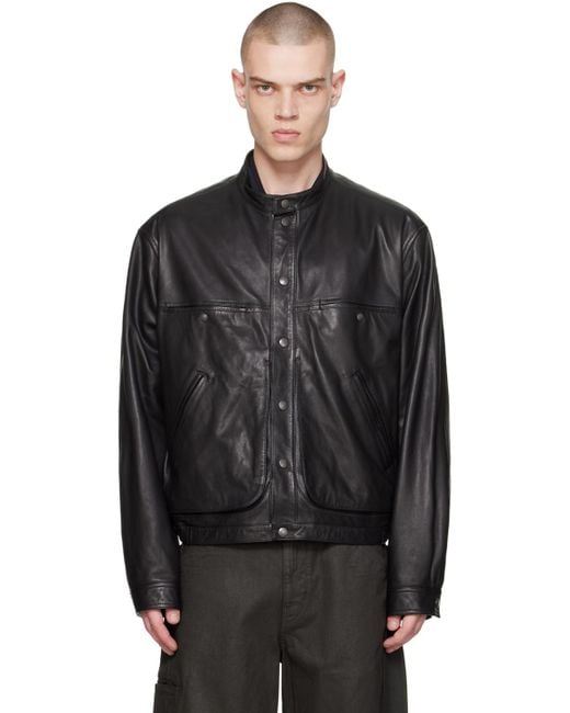 メンズ Lemaire スタンドカラー レザージャケット ブラック | Lyst メンズ Lemaire スタンドカラー レザージャケット ブラック | Lyst
