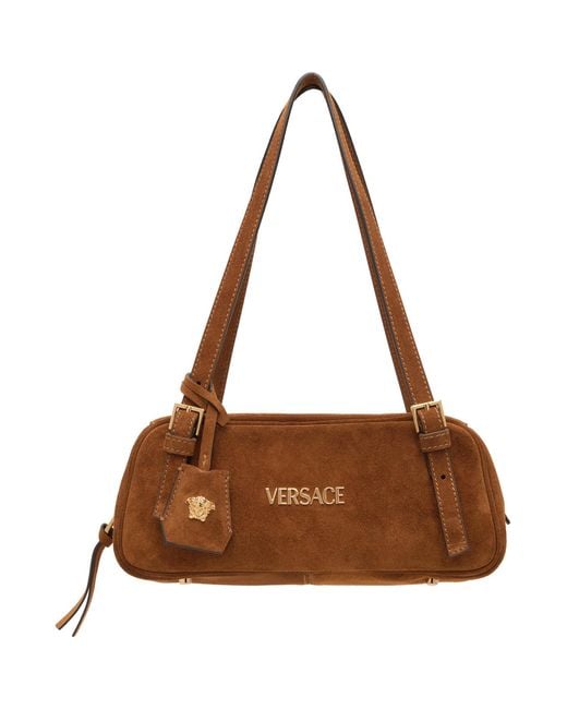 Versace Brown Tag' Suede Bowling Bag