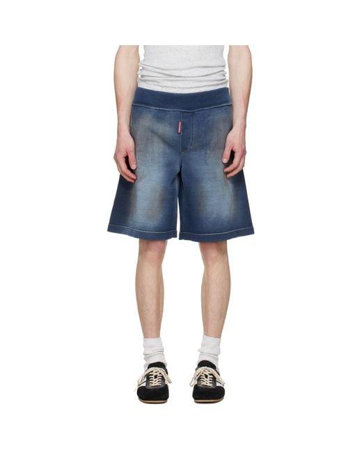 DSquared² Blue Knit Shorts for men