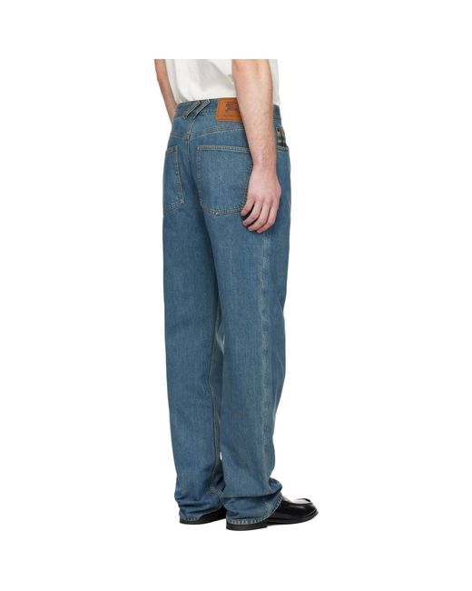 Burberry Blue Check Pocket Jeans for men