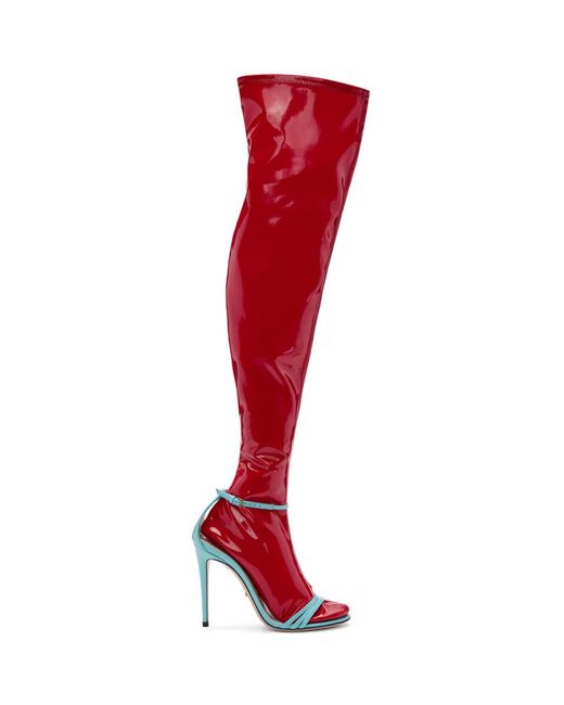 Gucci Blue Red Ilse Naked Sock Sandals Lyst