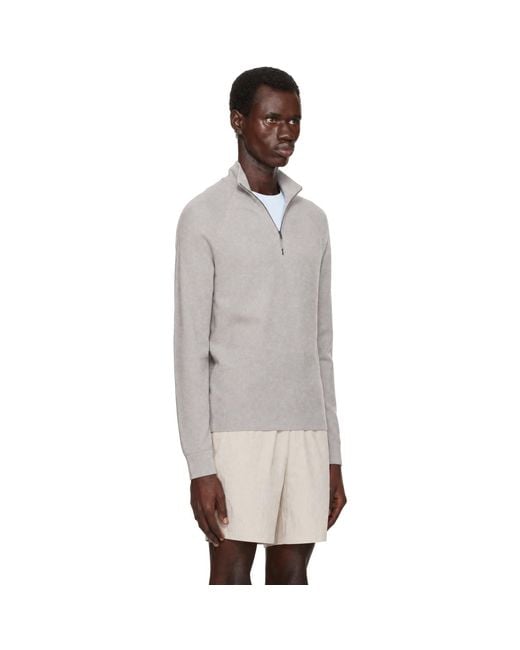 Veilance Gray Conic Wool Half Zip Sweater for men