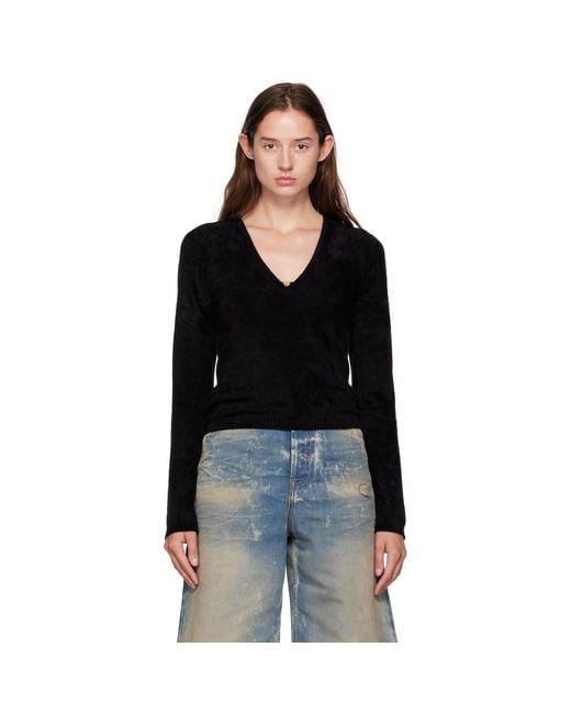 Amiri Black Velvet Ls Top
