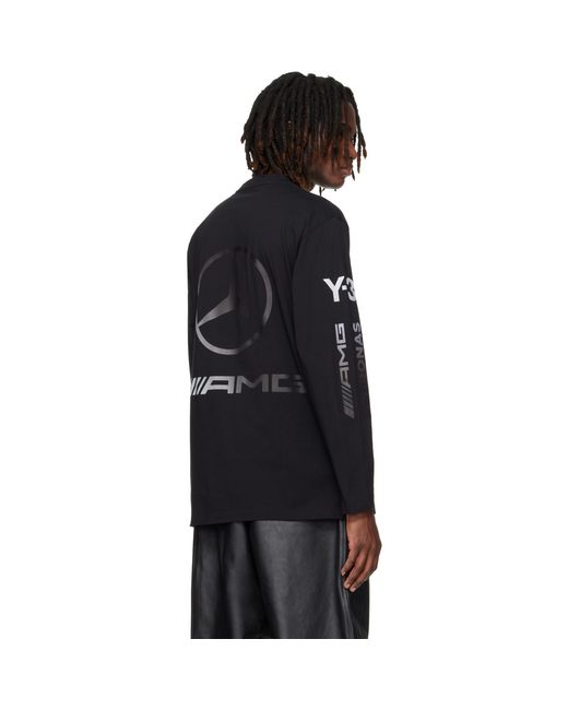 Y-3 Black Mercedes-Amg F1 Edition Chaos Logo T-Shirt for men