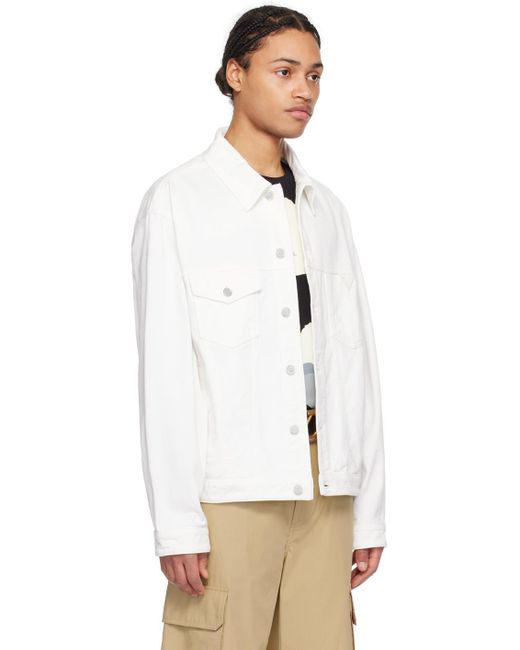 Valentino White Off- Hardware Denim Jacket for men