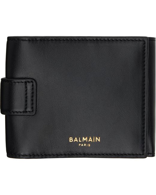 Balmain Black Pulse Trifold Lambskin Wallet for men
