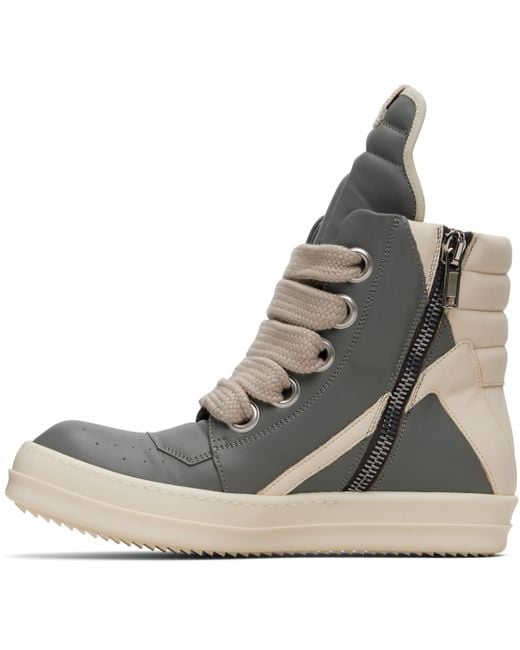 Rick Owens Gray Concordians Jumbolace Geobasket Sneakers for men