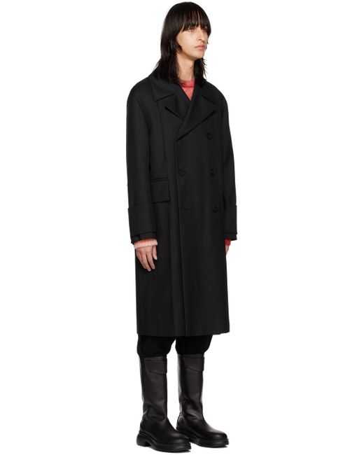 Wooyoungmi Black Turn-up Coat for men