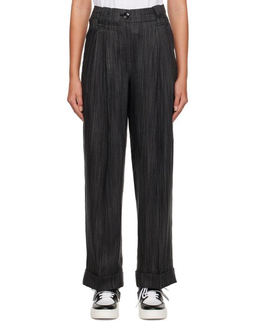 Ganni Black Striped Trousers