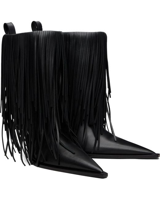 Balenciaga Black Avenue Fringe Boots