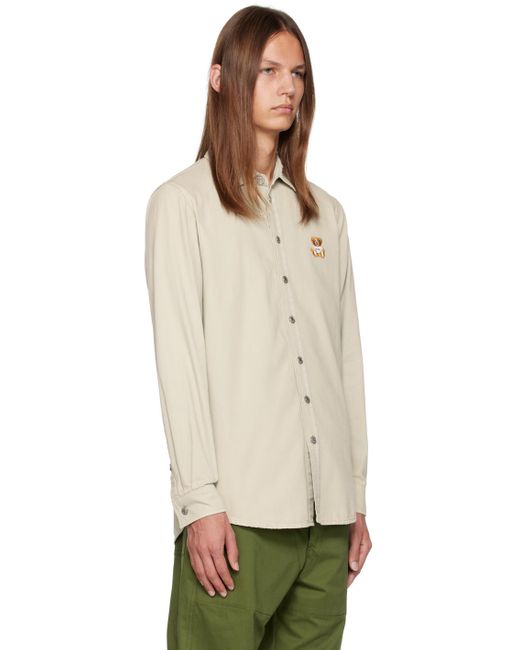 Moschino Multicolor Gray Teddy Denim Shirt for men