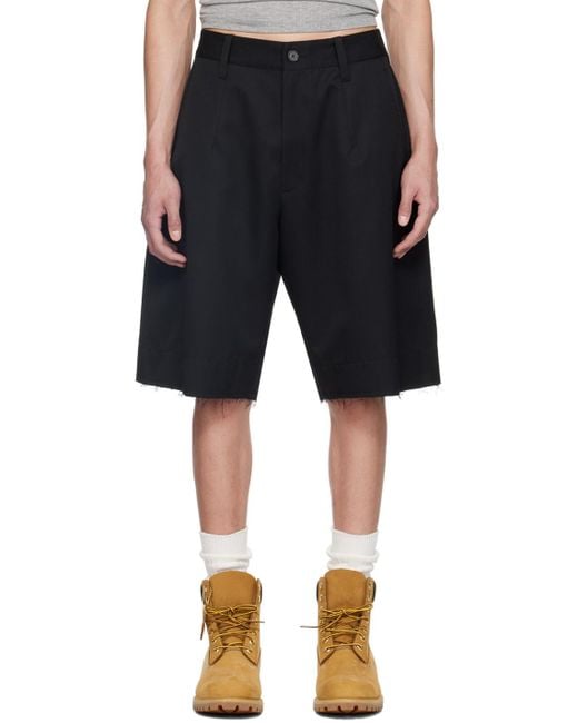 VAQUERA Black Pleated Shorts for men