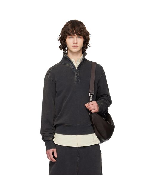 Entire studios Black Port Pullover Sweatshirt for men